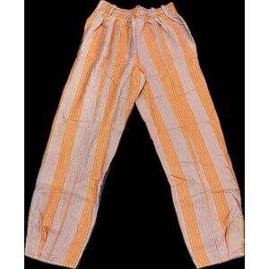 Back Beat Co - Tencel Striped Orange and Blue Women's Pants